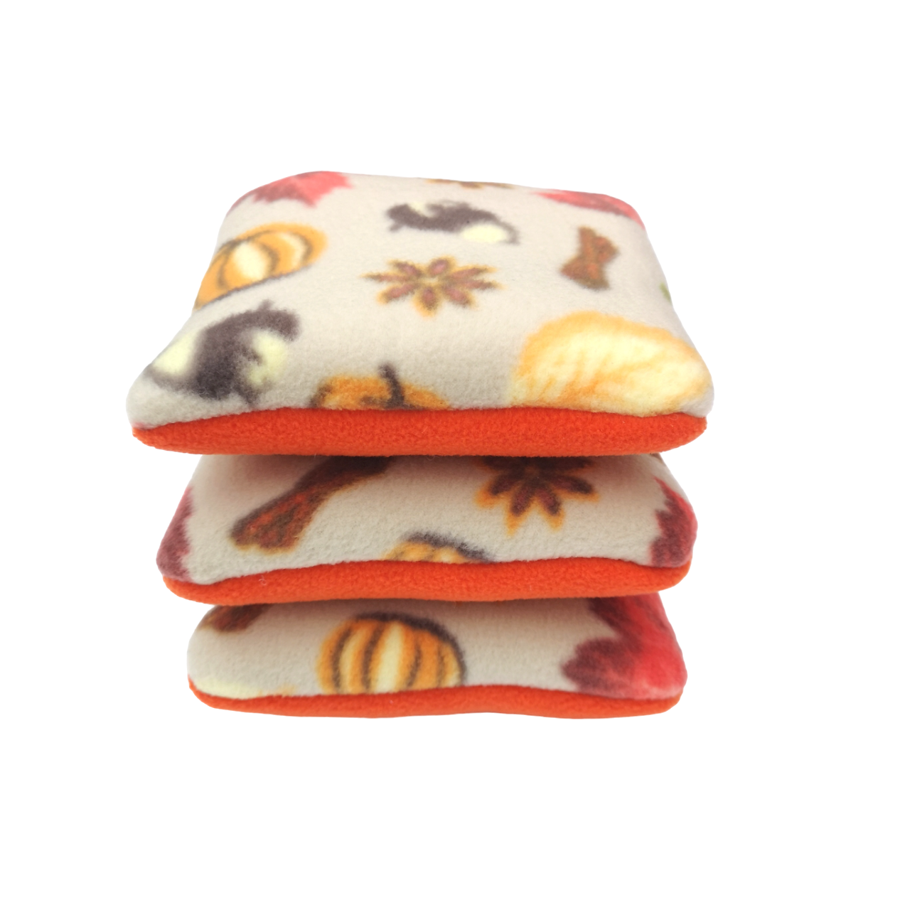 Fleece Pillows | Autumn Leaves Print & Orange