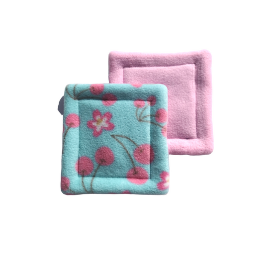 Set of 2 Water Bottle Drip Mats | Cherry Blossom Print & Light Pink