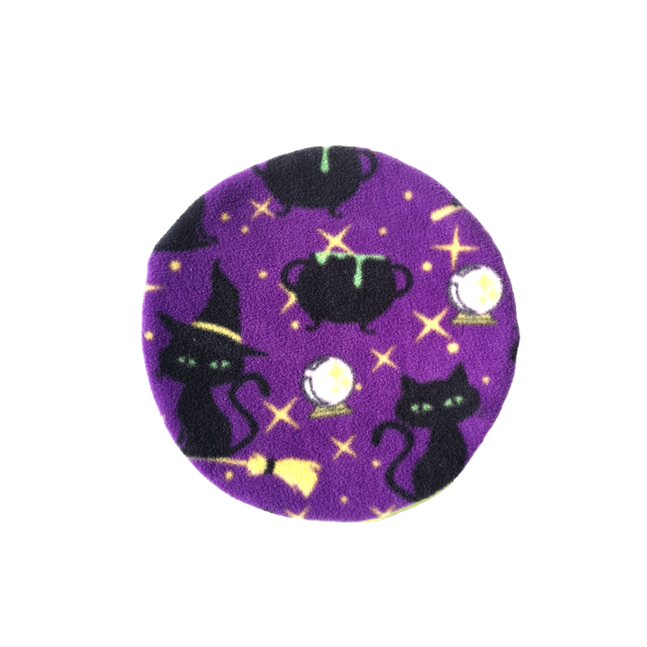 Replacement Fleece Heat Pad Cover | Halloween Black Cats Print & Lime Green