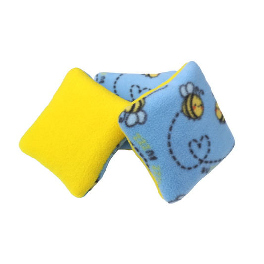 Set of 3 Fleece Pillows | Bumblebees Print & Yellow