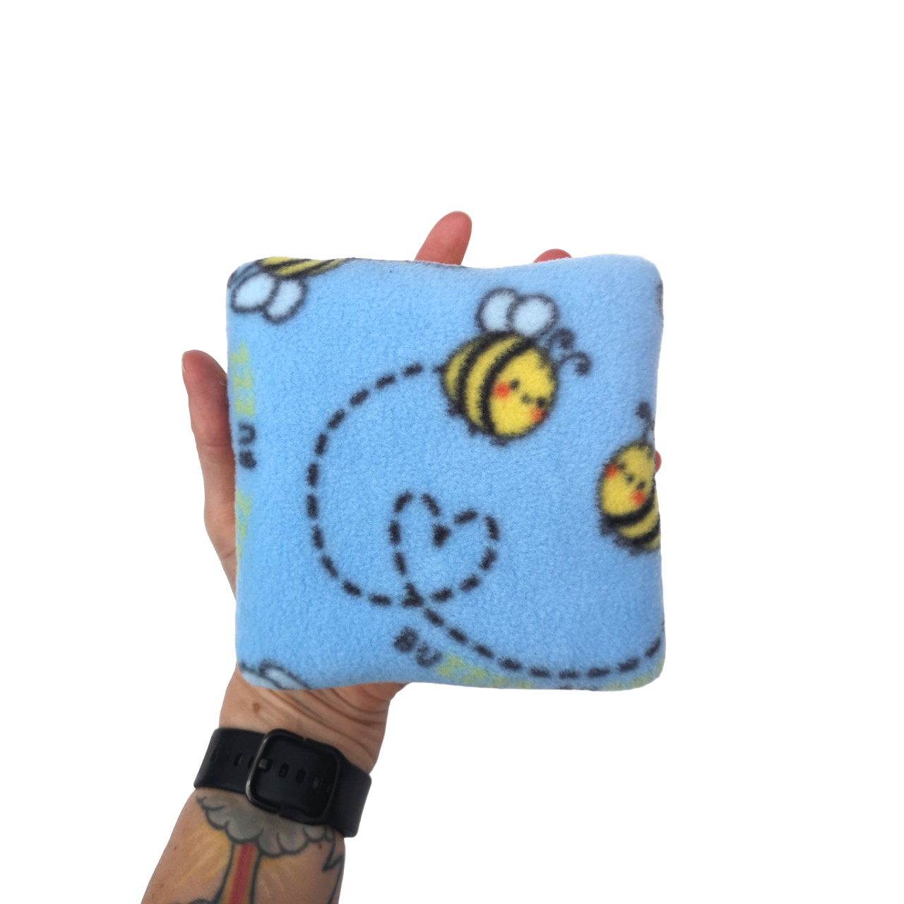 Set of 3 Fleece Pillows | Bumblebees Print & Yellow
