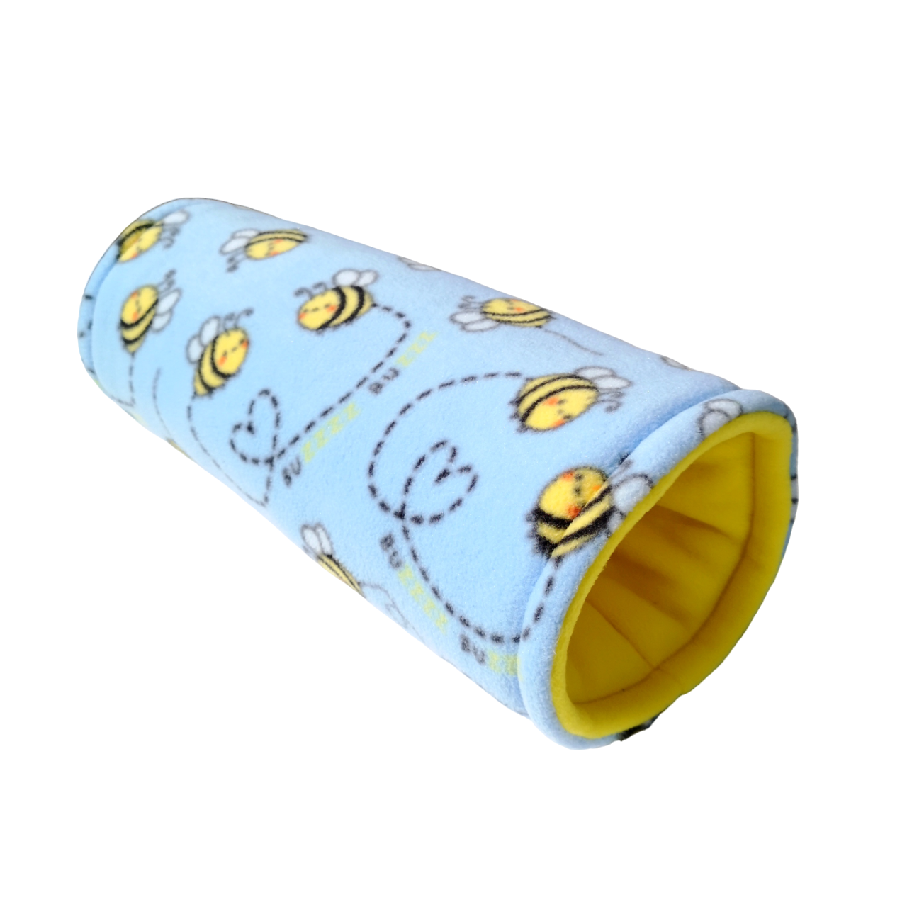 Fleece Tunnel for Small Pets | Bumblebees Print | Choose Inner Colour