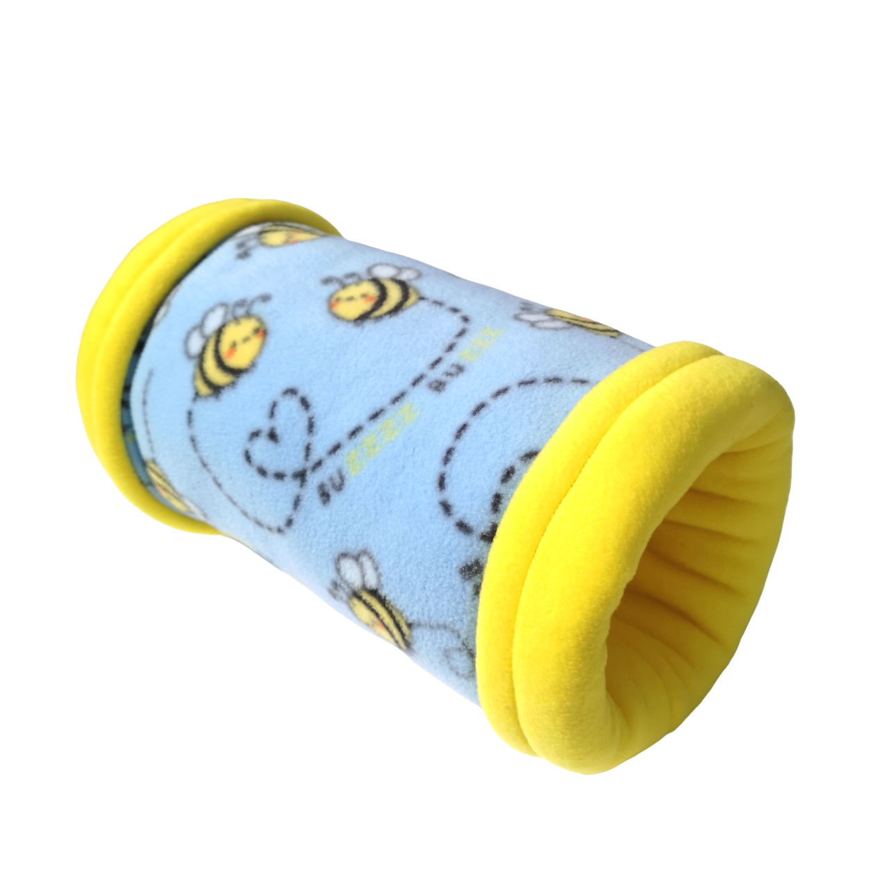 Fleece Tunnel for Small Pets | Bumblebees Print | Choose Inner Colour