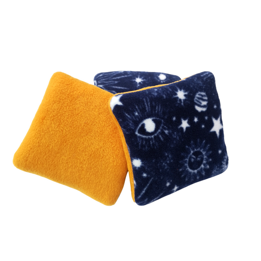 Set of 3 Fleece Pillows | Celestial Print & Gold