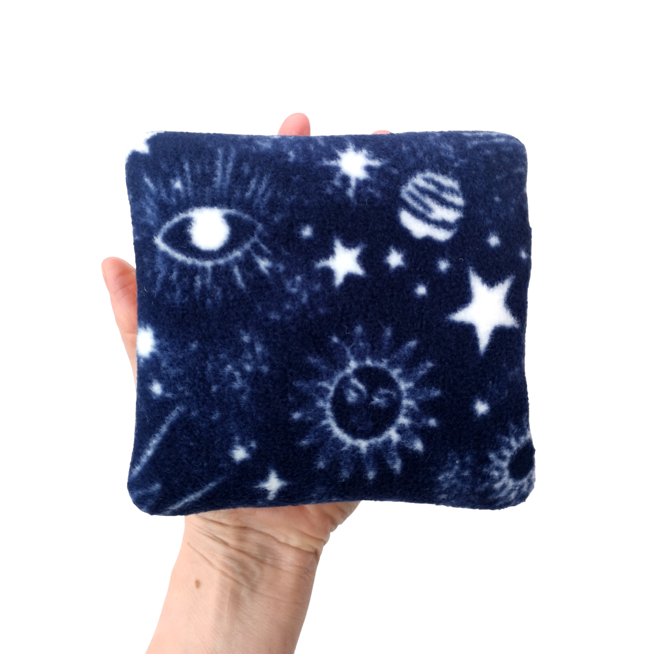 Set of 3 Fleece Pillows | Celestial Print & Gold