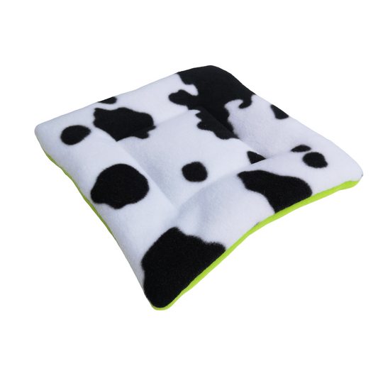 Fleece Padded Mat | Cow Print & Lime Green
