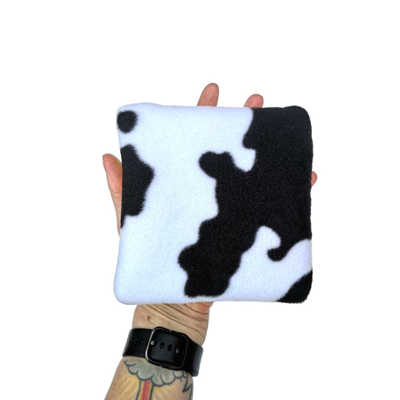 Set of 3 Fleece Pillows | Cow Print & Lime Green