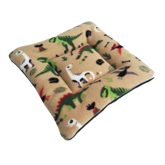 Fleece Padded Mat | Dinosaurs Print & Dark Green