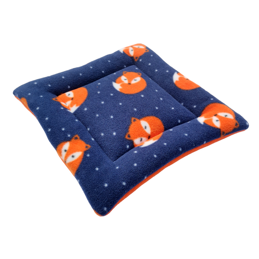 Fleece Padded Mat | Sleepy Fox Print & Orange