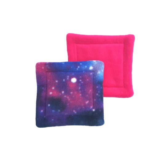 Set of 2 Water Bottle Drip Mats | Galaxy Print & Dark Pink