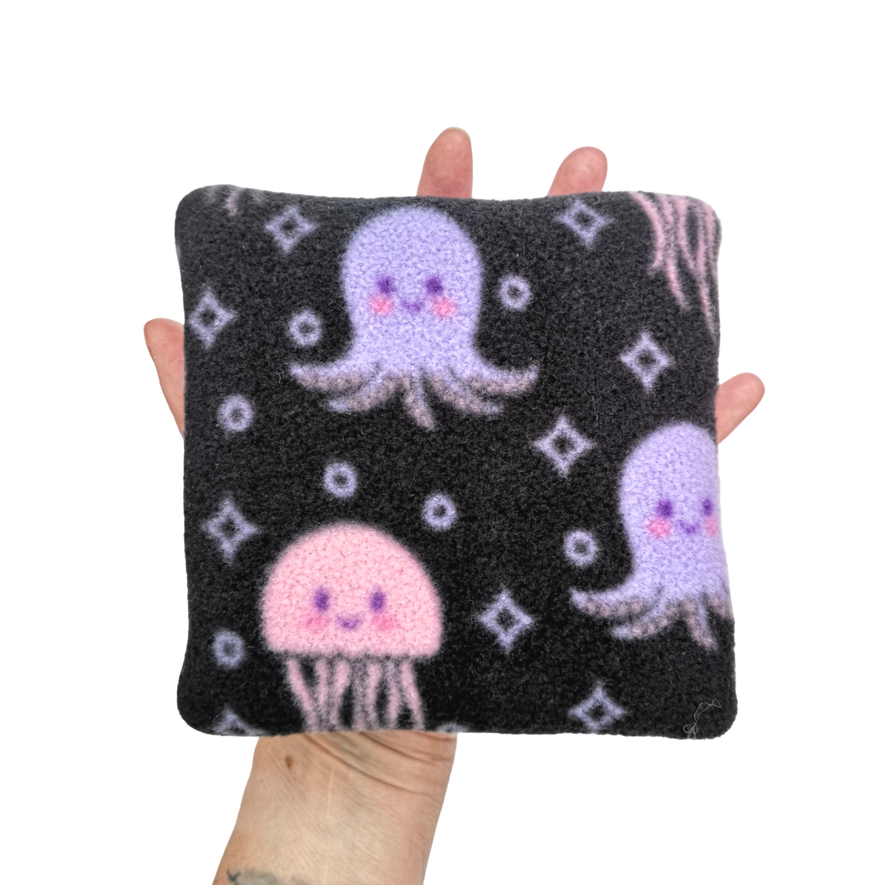 Set of 3 Fleece Pillows | Jellyfish Print & Lilac
