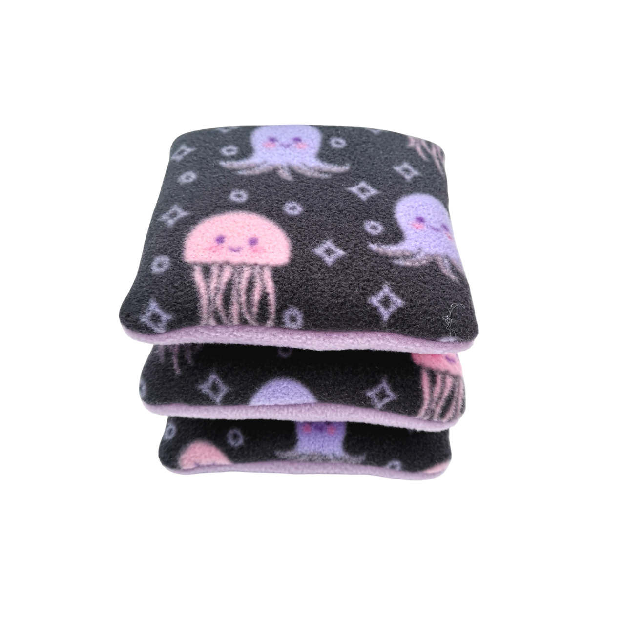Set of 3 Fleece Pillows | Jellyfish Print & Lilac