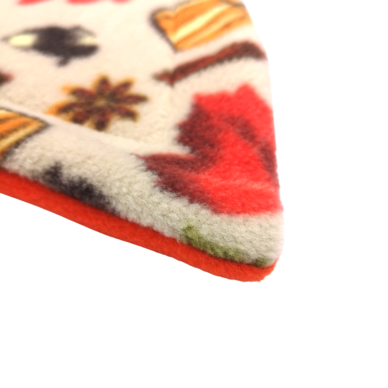 Fleece Corner Mat with Absorbent Core | Autumn Leaves Print & Orange