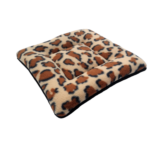 Fleece Padded Mat | Leopard Print & Black