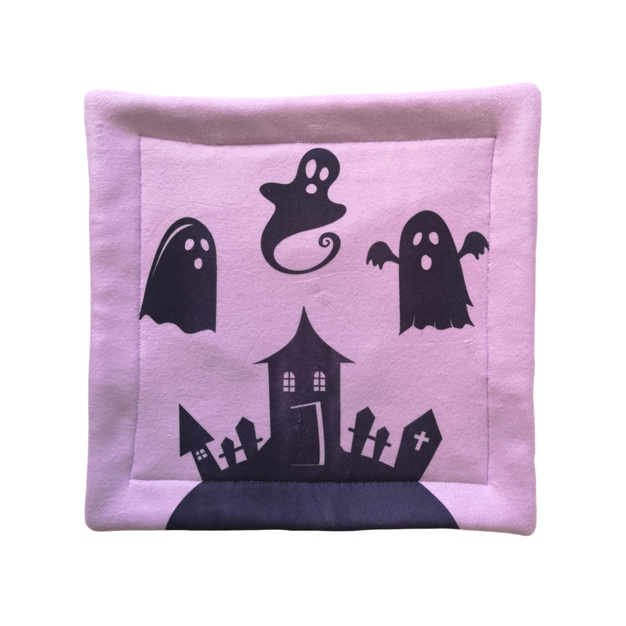 Fleece Mat with Absorbent Core | Lilac Haunted Graveyard Print