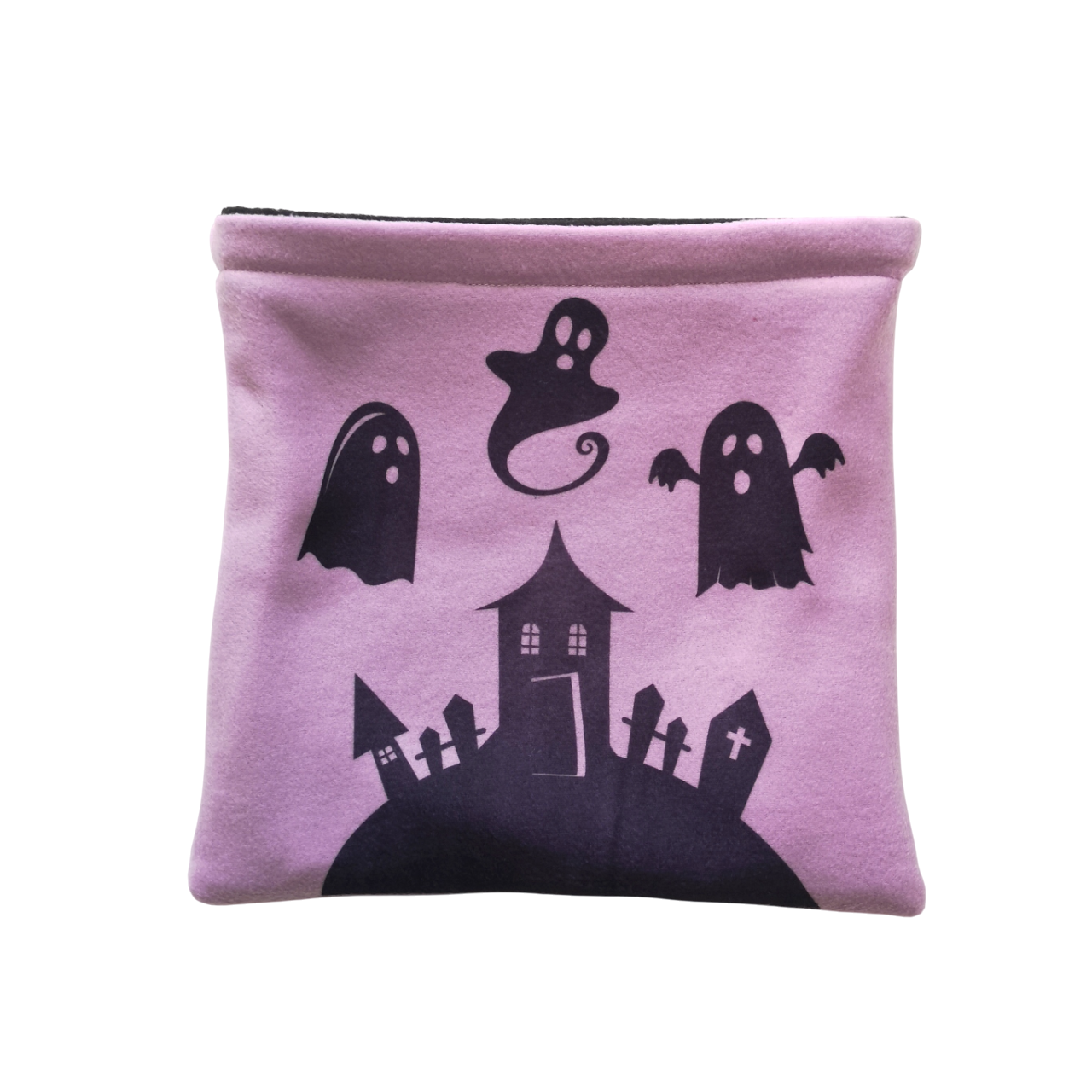Fleece Sleeping Bag for Small Pets | Lilac Haunted Graveyard Print