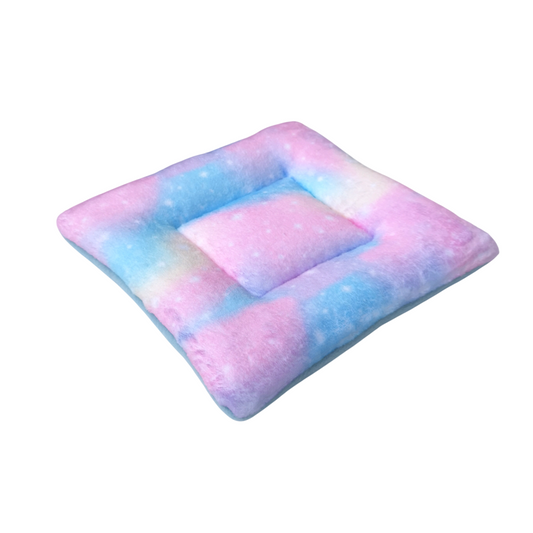 Fleece Padded Mat | Pastel Skies Print & Light Blue