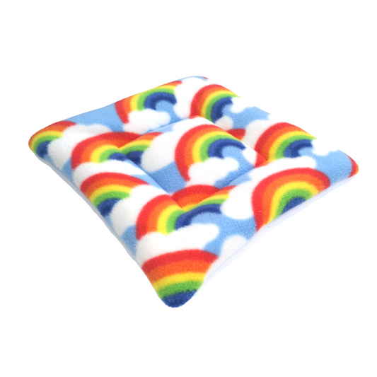 Fleece Padded Mat | Rainbows Print & White