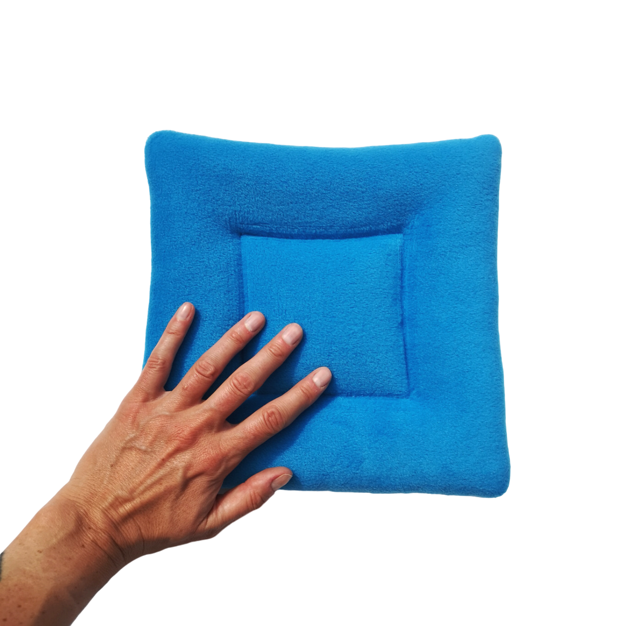 Fleece Padded Mat | White Multi Spot Print & Turquoise