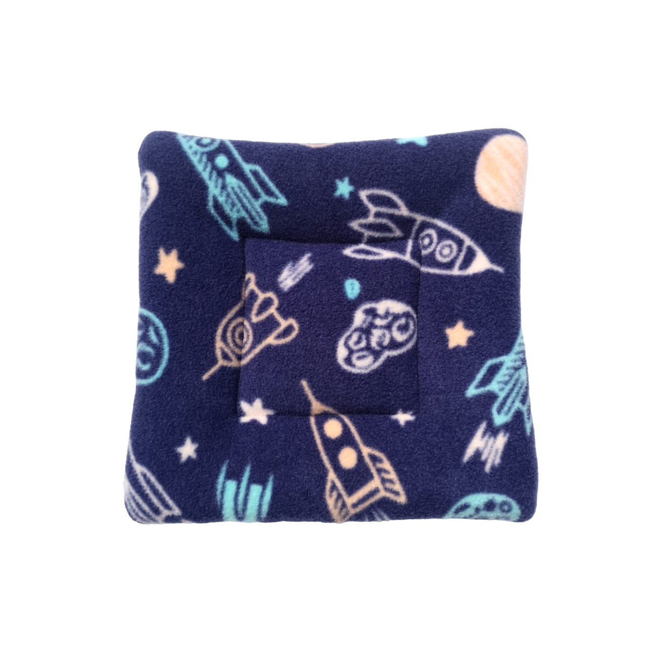 Fleece Padded Mat | Space Rockets & Turquoise