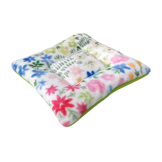 Fleece Padded Mat | Spring Flowers Print & Lime Green