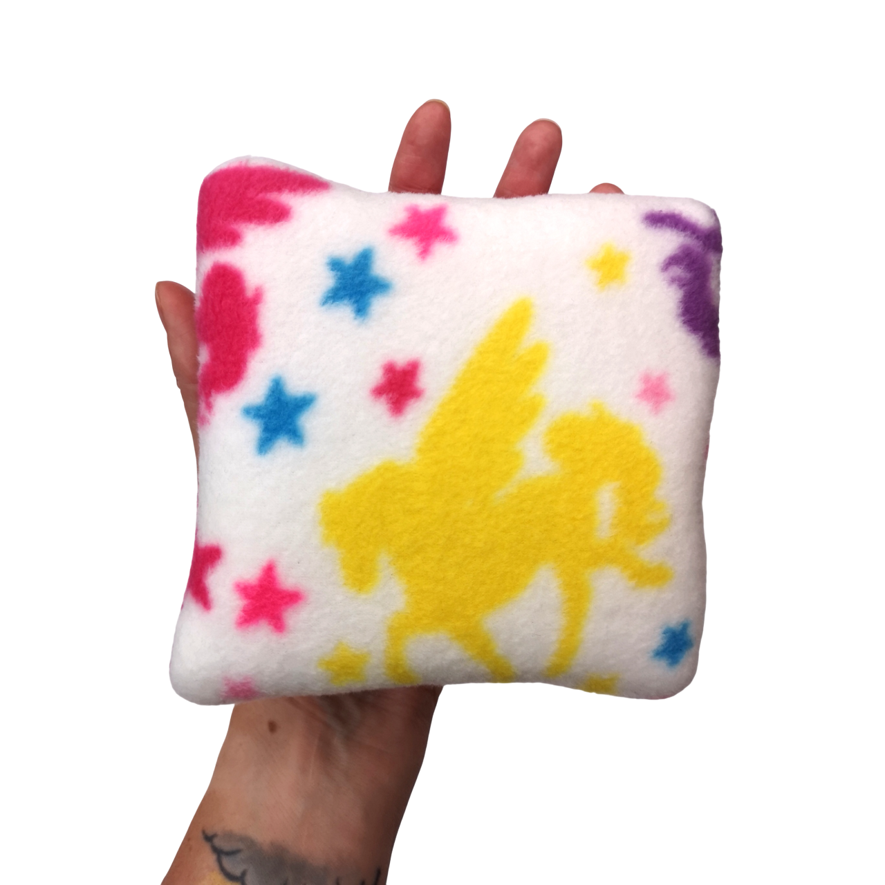 Set of 3 Fleece Pillows | Unicorns & Dark Pink