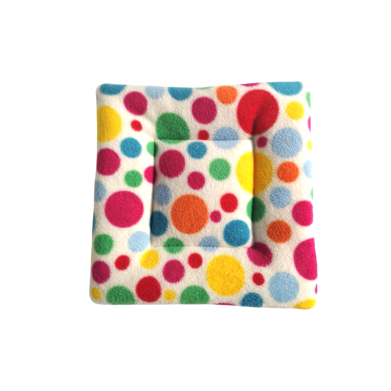 Fleece Padded Mat | White Multi Spot Print & Turquoise