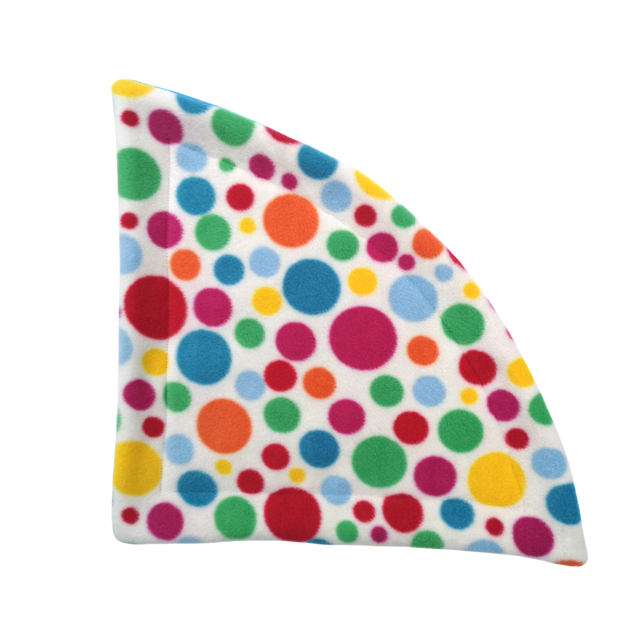 Fleece Corner Mat with Absorbent Core | White Multicoloured Spots Print & Turquoise