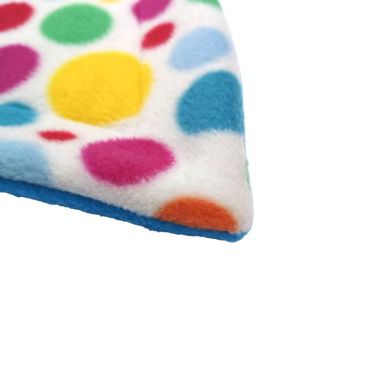 Fleece Corner Mat with Absorbent Core | White Multicoloured Spots Print & Turquoise