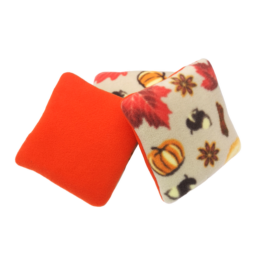 Set of 3 Fleece Pillows | Autumn Leaves Print