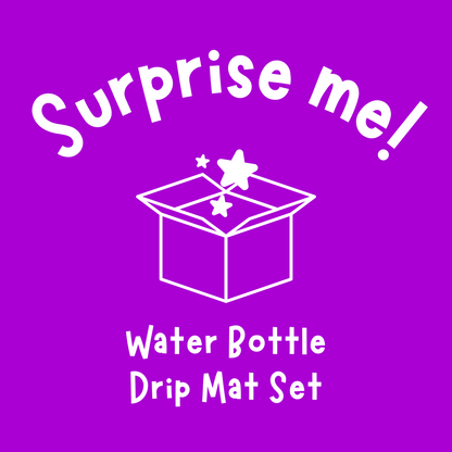 Set of 2 Water Bottle Drip Mats | Surprise Pattern / Colour