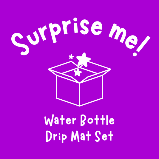 Set of 2 Water Bottle Drip Mats | Surprise Pattern / Colour