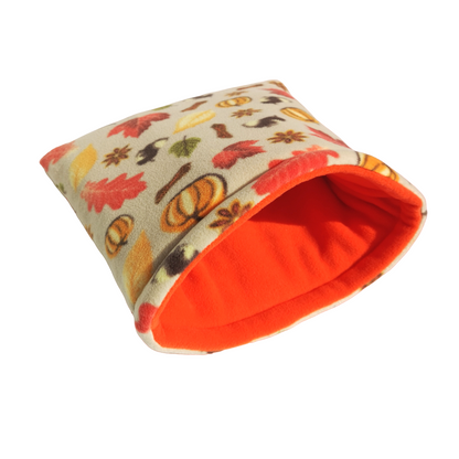 Fleece Sleeping Bag for Small Pets | Autumn Leaves Print