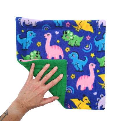 Fleece Mat with Absorbent Zorb Core | Baby Dinosaurs & Emerald Green