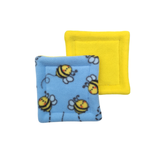 Set of 2 Water Bottle Drip Mats | Bumblebees Print & Yellow