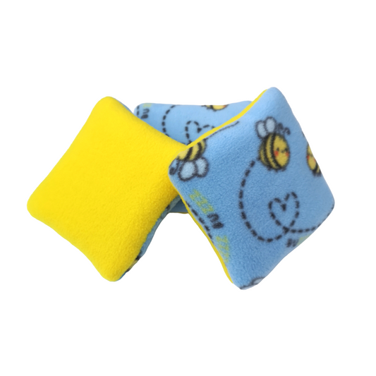 Set of 3 Fleece Pillows | Bumblebees Print