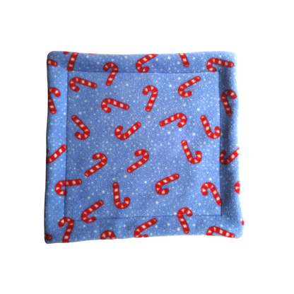 Fleece Mat with Absorbent Core | Candy Canes Print