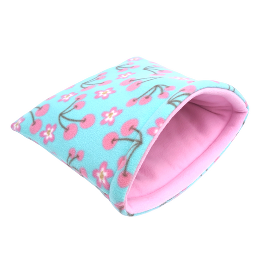 Fleece Sleeping Bag for Small Pets | Cherry Blossom Print