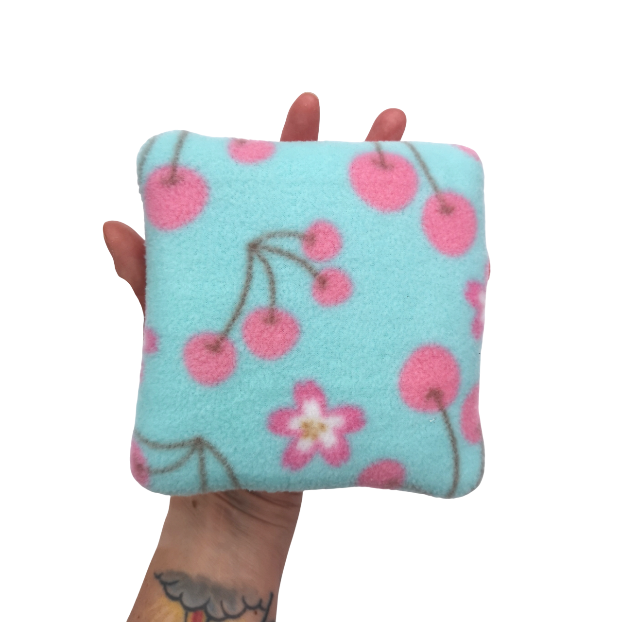Set of 3 Fleece Pillows | Cherry Blossom Print & Light Pink