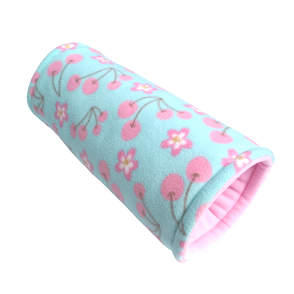 Fleece Tunnel for Small Pets | Cherry Blossom Print | Choose Inner Colour