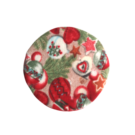 Replacement Fleece Heat Pad Cover | Christmas Baubles Print