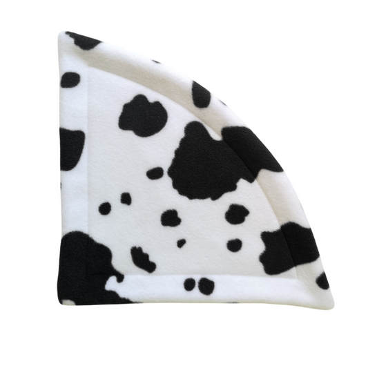 Fleece Corner Mat with Zorb Absorbent Core | Cow Print & Lime Green