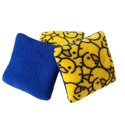 Set of 3 Fleece Pillows | Rubber Ducks Print