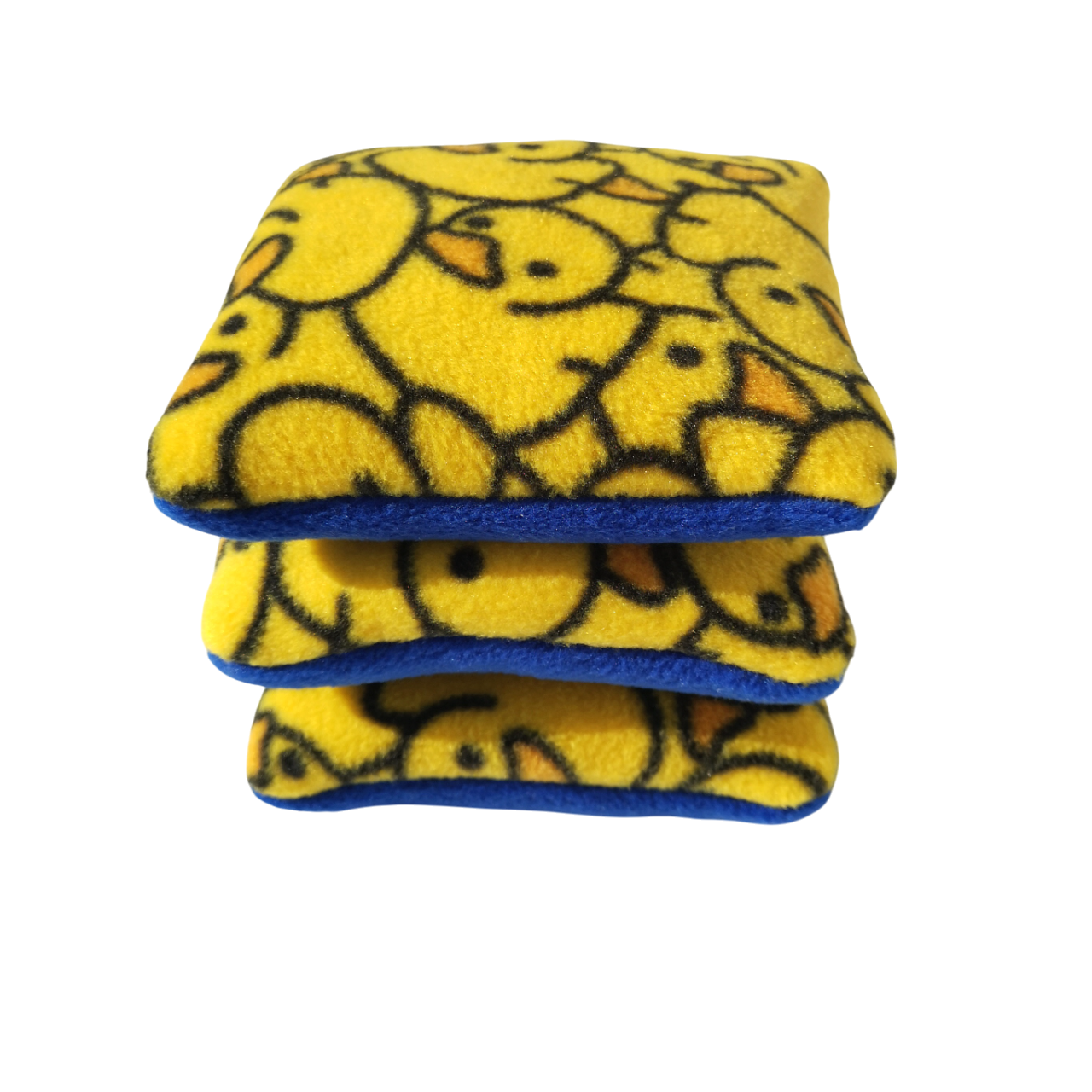 Set of 3 Fleece Pillows | Rubber Ducks Print