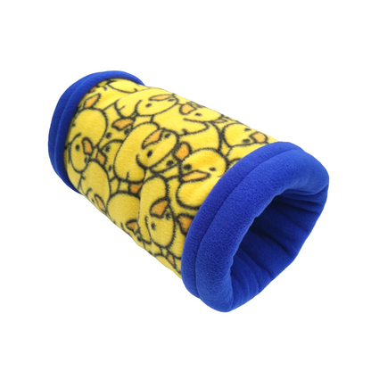 Fleece Tunnel for Small Pets | Rubber Ducks Print | Choose Inner Colour