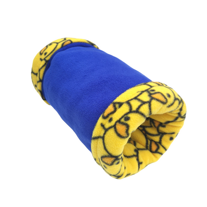 Fleece Tunnel for Small Pets | Rubber Ducks Print | Choose Inner Colour