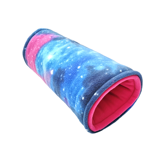 Fleece Tunnel for Small Pets | Galaxy Print | Choose Inner Colour