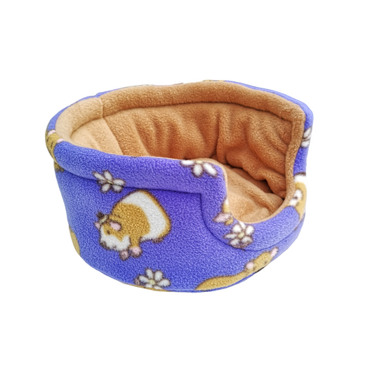 Fleece Cuddle Cup Bed | Guinea Pigs Print | Choose Inner Colour