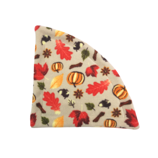Fleece Corner Mat with Absorbent Core | Autumn Leaves Print & Orange