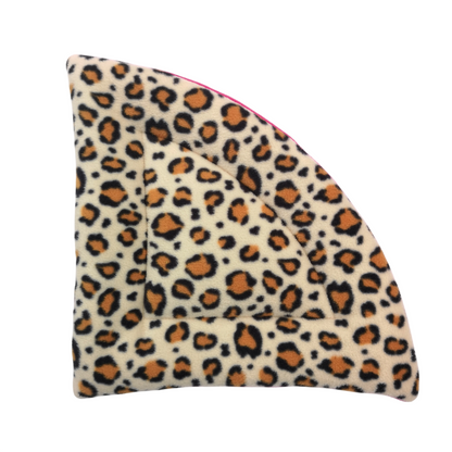 Fleece Corner Padded Mat | Leopard Print & Dark Pink